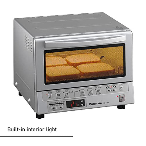 Panasonic Toaster Oven FlashXpress with Double Infrared Heating and Removable 9-Inch Inner Baking Tray, 1300W, 12 x 13 x 10.25, Silver