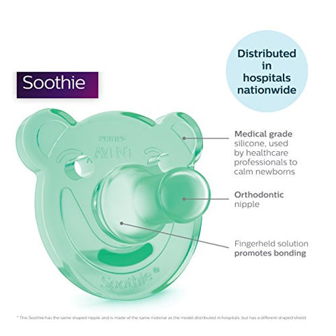 Philips Avent SCF190/01 Soothie 0-3mth Green/Green, 2 Count