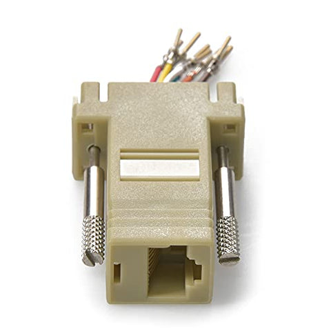 InstallerParts (10 Pack DB9 Male to RJ45 Modular Adapter Ivory