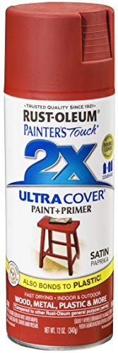 Rust-Oleum 249068 Painter's Touch 2X Ultra Cover Spray Paint, 12 oz, Satin Paprika