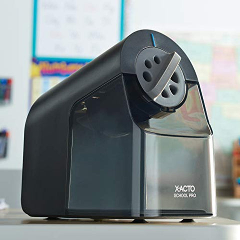 X-Acto Pencil Sharpener, SchoolPro Electric Pencil Sharpener, Heavy Duty Electric Pencil Sharpener for School, Classroom and Teacher Supplies, Perfect for Addition to Homeschooling Supplies, Black