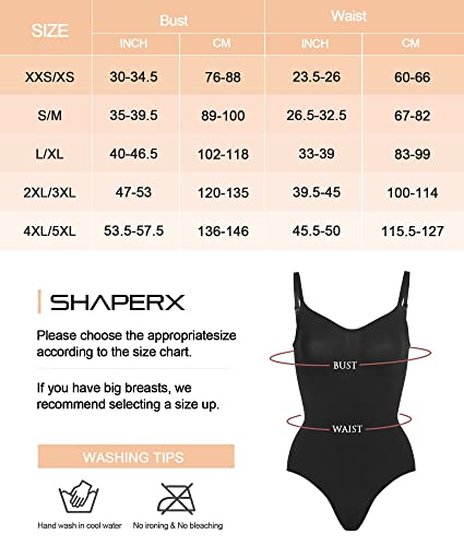 SHAPERX Bodysuit for Women Tummy Control Shapewear Seamless Sculpting Thong Body Shaper Tank Top,SZ5215-Black-2XL/3XL