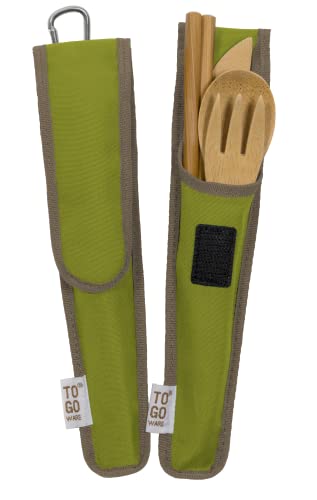 Bamboo Travel Utensils - To-Go Ware Utensil Set with Carrying Case (Avocado)