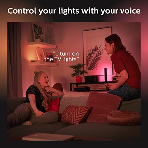 Philips Hue Play White & Color Smart Light, 2 Pack Base kit, Hub Required/Power Supply Included (Works with Amazon Alexa, Apple Homekit & Google Home), Black, Base Kit - 2 Pack