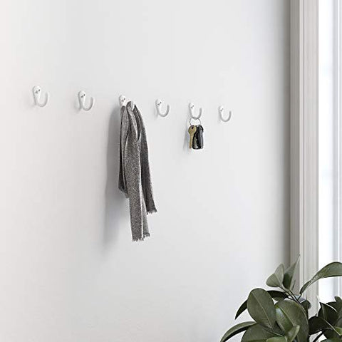 Franklin Brass Single Prong Towel Hook, Robe Hook White Towel Holder for Bathroom, Bathroom Accessories, B59103M-W-C