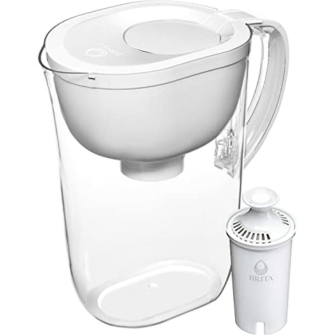 Brita Large 10-Cup Water Filter Pitcher with 1 Standard Filter, Made Without BPA, White (Design May Vary)