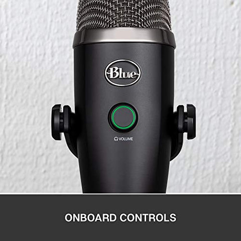 Blue Yeti Nano Premium USB Microphone for PC, Mac, Gaming, Recording, Streaming, Podcasting, Condenser Mic with Blue VO!CE Effects, Cardioid and Omni, No-Latency Monitoring - Blackout