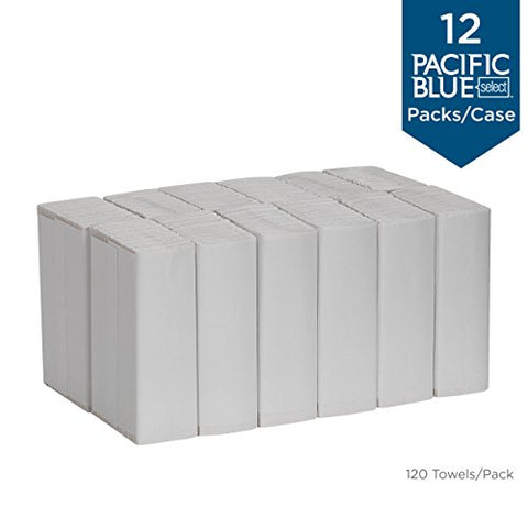 Pacific Blue Select Premium 2-Ply C-Fold Paper Towels by GP PRO (Georgia-Pacific), White, 23000, 120 Towels Per Pack, 12 Packs Per Case