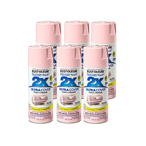 Rust-Oleum 249119-6PK Painter's Touch 2X Ultra Cover Spray Paint, 12 oz, Gloss Candy Pink, 6 Pack