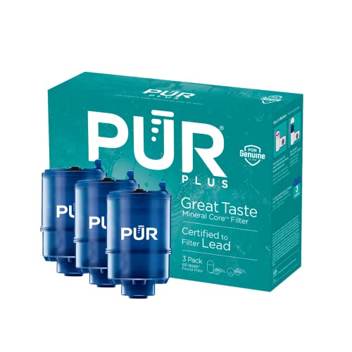 PUR PLUS Mineral Core Faucet Mount Water Filter Replacement (3 Pack) – Compatible With All PUR Faucet Filtration Systems