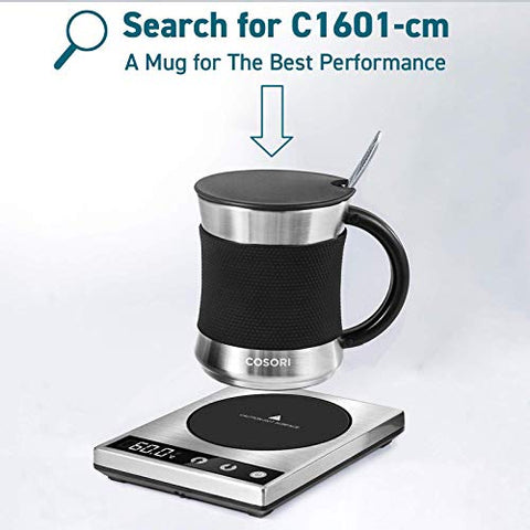 COSORI Mug Warmer & Coffee Cup Warmer for Desk, Digital Temp Control (from 77°F–230°F), LED Display, Waterproof Design, Coffee Gift