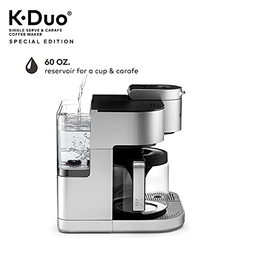 Keurig K-Duo Special Edition Coffee Maker, Single Serve and 12-Cup Drip Coffee Brewer, Compatible with K-Cup Pods and Ground Coffee, Silver