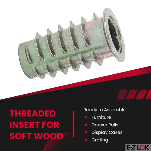E-Z LOK - 951618-25 E-Z Lok Threaded Insert, Zinc, Hex-Flanged, 5/16"-18 Internal Threads, 25mm Length (Pack of 25)