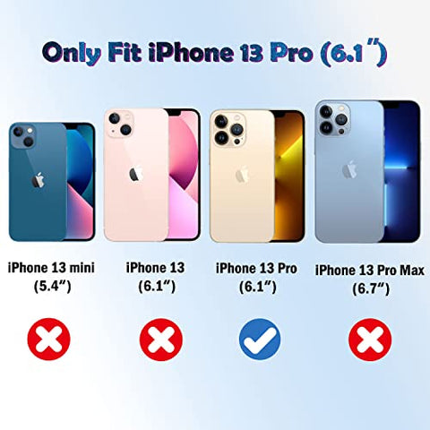 QHOHQ 3 Pack Screen Protector for iPhone 13 Pro 6.1 Inch with 3 Pack Tempered Glass Camera Lens Protector, Ultra HD, 9H Hardness, Scratch Resistant - Case Friendly [Not fit iPhone 13 Pro Max 6.7"]