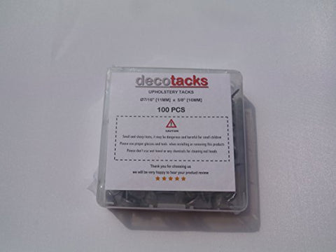 Decotacks ® 100 Pcs/Box Upholstery Nails, Tacks 7/16in Head Dia [Antique Pewter Finish] DX0511APW
