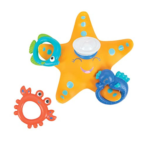 STARFISH RING TOSS BATH TOY, Includes 3 Toss Rings (Crabfish, Tropical Fish and Seahorse)