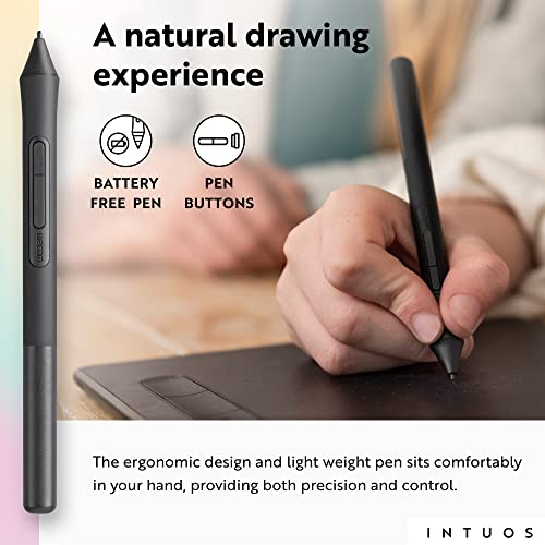 Wacom Intuos Small Graphics Drawing Tablet, includes Training & Software; 4 Customizable ExpressKeys Compatible With Chromebook Mac Android & Windows, drawing, photo/video editing, design & education