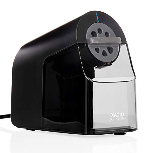 X-Acto Pencil Sharpener, SchoolPro Electric Pencil Sharpener, Heavy Duty Electric Pencil Sharpener for School, Classroom and Teacher Supplies, Perfect for Addition to Homeschooling Supplies, Black