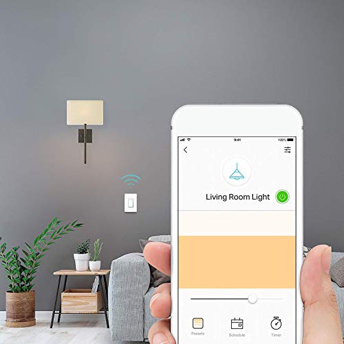 Kasa Smart Dimmer Switch HS220, Single Pole, Needs Neutral Wire, 2.4GHz Wi-Fi Light Switch Works with Alexa and Google Home, UL Certified, No Hub Required