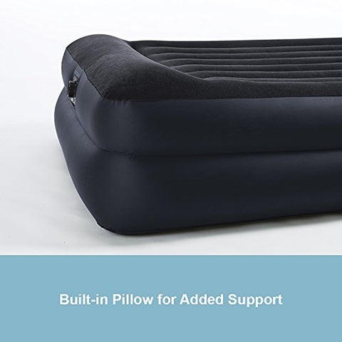 Intex Pillow Rest Raised Airbed with Built-in Pillow and Electric Pump, Twin, Bed Height 16.5"
