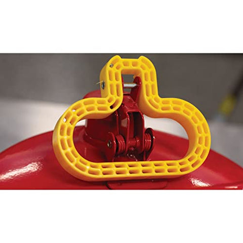 Eagle UI-50-FS Red Galvanized Steel Type I Gasoline Safety Can with Funnel, 5 gallon Capacity, 13.5" Height, 12.5" Diameter,Red/Yellow