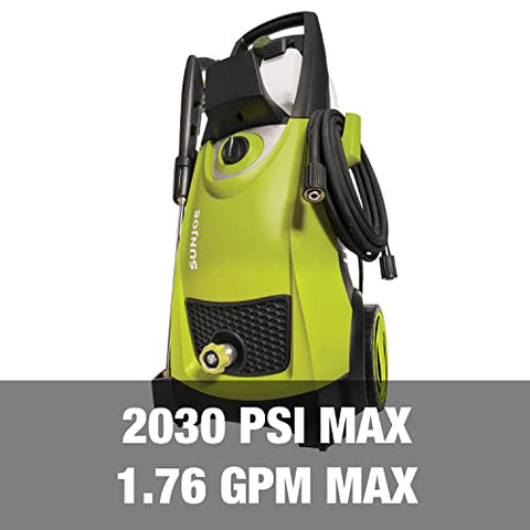 Sun Joe SPX3000 2030 Max PSI 1.76 GPM 14.5-Amp Electric High Pressure Washer, Cleans Cars/Fences/Patios