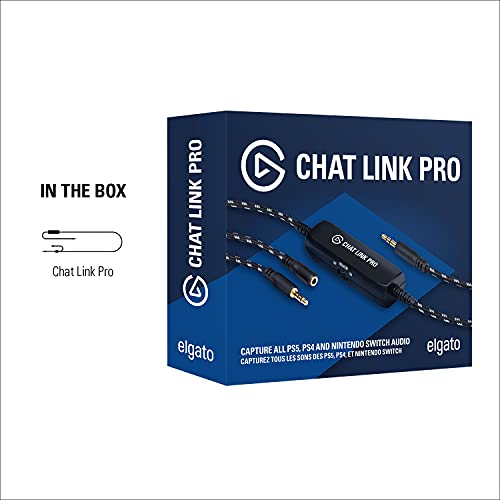 Elgato Chat Link Pro – Audio Adapter, for PS5, PS4, Nintendo Switch, Capture Voice Chat, Gameplay Sound, Extra Long Cable