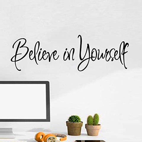 VWAQ Believe in Yourself Wall Decal Living Room Wall Décor Motivational Stickers Inspirational Quotes Wall Decals Positive Affirmation Stickers Home Décor Living Room