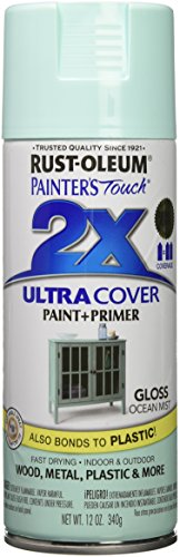 Rust-Oleum 283190 Painter's Touch 2X Ultra Cover Spray Paint, 12 oz, Gloss Ocean Mist