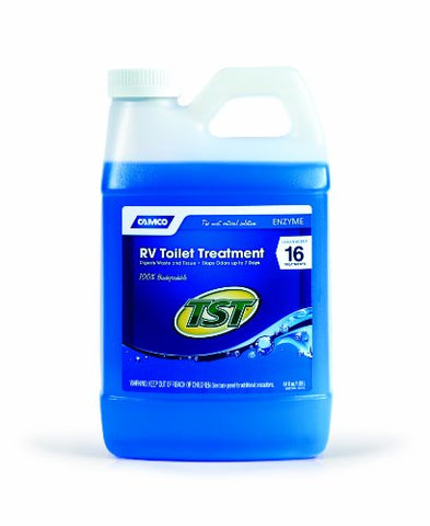Camco TST Blue Enzyme RV Toilet Treatment | Features a Biodegradable Septic Safe Formula, a Clean Scent, and is Ideal for RVing, Boating, and More | 64 oz (41506)