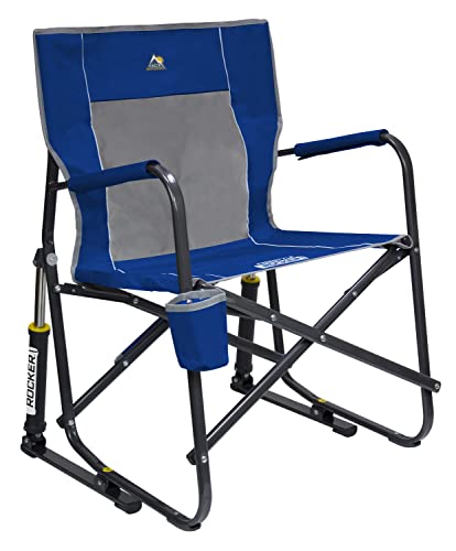 GCI Outdoor Freestyle Rocker Portable Rocking Chair & Outdoor Camping Chair, Royal