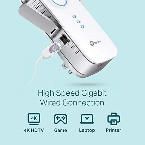 TP-Link AC2600 WiFi Extender(RE650), Up to 2600Mbps, Dual Band WiFi Range Extender, Gigabit port, Internet Booster, Repeater, Access Point,4x4 MU-MIMO