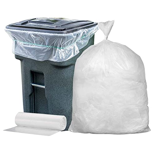 Plasticplace 65 gallon Trash Bags â”‚ 1.5 Mil â”‚ Clear Heavy Duty Garbage Can Liners â”‚ 50â€ x 48â€ (50Count)