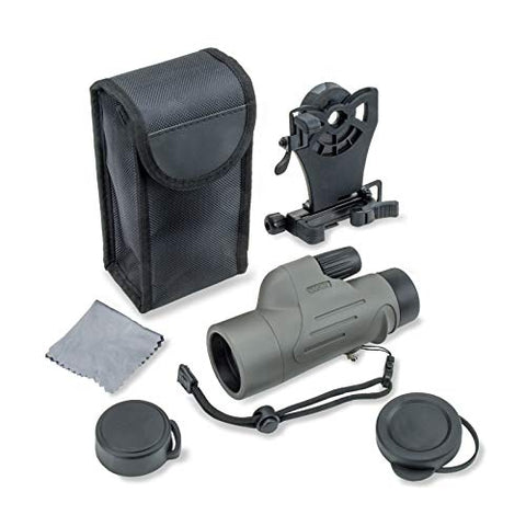 Carson MonoPix Smartphone Digiscoping Adapter Bundle with 8x42mm Waterproof Monocular for Hunting, Bird Watching, Sight Seeing, Sporting Events, Wildlife Viewing, Target Shooting & More (MP-842IS)