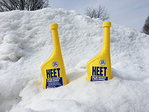 HEET Gas-Line Antifreeze And Water Remover - Removes Water From Fuel System - Prevents Gas-Line Freezing - Optimal For Winter Use Fast Cold Weather Starts, 12 fl. oz. (28201)