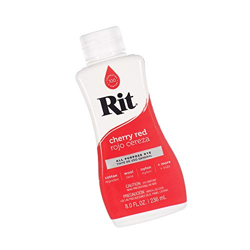 Rit Dye Liquid – Wide Selection of Colors – 8 Oz. (Cherry Red)