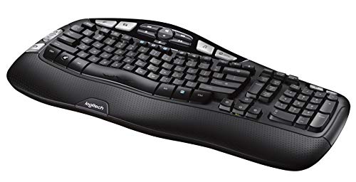 Logitech K350 Wireless Wave Ergonomic Keyboard with Unifying Wireless Technology - Black