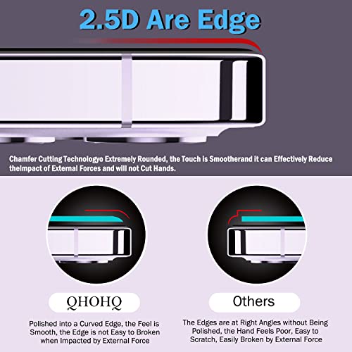 QHOHQ 3 Pack Screen Protector for iPhone 14 Plus 6.7 Inch with 3 Pack Tempered Glass Camera Lens Protector, Ultra HD, 9H Hardness, Case Friendly [Easy to Install Frame]