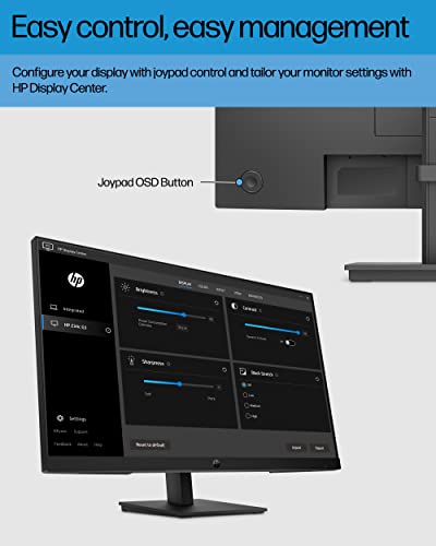 HP 27h Full HD Monitor - Diagonal - IPS Panel & 75Hz Refresh Rate - Smooth Screen - 3-Sided Micro-Edge Bezel - 100mm Height/Tilt Adjust - Built-in Dual Speakers - for Hybrid Workers