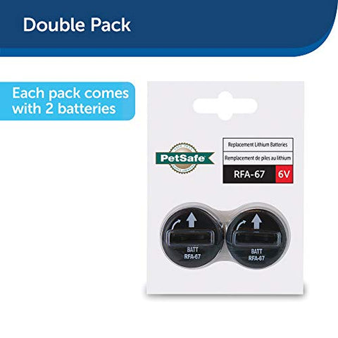 PetSafe RFA-67 6 Volt Replacement Batteries - 2 Pack - Compatible with PetSafe 6V Lithium Battery-Operated Pet Products and Specific Dog Receiver Collars - RFA-67D-11, Black