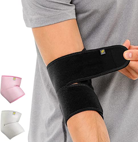 Bracoo Elbow Brace, Reversible Neoprene Support Wrap for Joint, Arthritis Pain Relief, Tendonitis, Sports Injury Recovery, ES10, 1 count (Black)