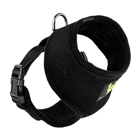EcoBark Dog Harness - Eco-Friendly Max Comfort Harnesses - Luxurious Soft Mesh Halter - Over The Head Harness Vest- No Pull and No Choke for Puppy, Toy Breeds & Small Dogs (Medium, Black)
