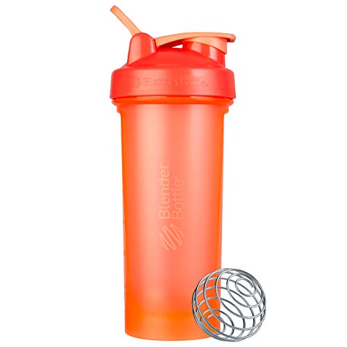 BlenderBottle Classic V2 Shaker Bottle Perfect for Protein Shakes and Pre Workout, 28-Ounce, Coral