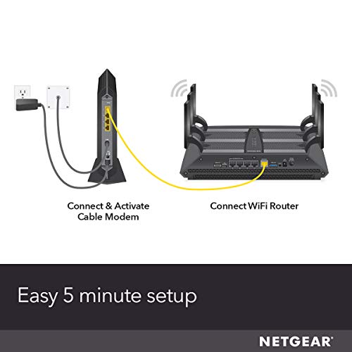 NETGEAR Nighthawk Cable Modem CM1200 - Compatible with all Cable Providers including Xfinity by Comcast, Spectrum, Cox | For Cable Plans Up to 2 Gigabits | 4 x 1G Ethernet ports | DOCSIS 3.1, Black