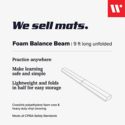 We Sell Mats 9 ft Folding Foam Balance Beam Bar, Portable Gymnastics Equipment for Gymnast, Children or Cheerleaders, Purple