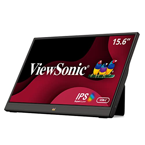 ViewSonic VA1655 15.6 Inch 1080p Portable IPS Monitor with Mobile Ergonomics, USB-C , Mini HDMI for Home and Office