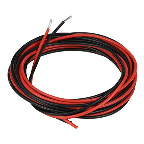BNTECHGO 18 Gauge Silicone Wire 5 ft red and 5 ft Black Flexible 18 AWG Stranded Tinned Copper Wire