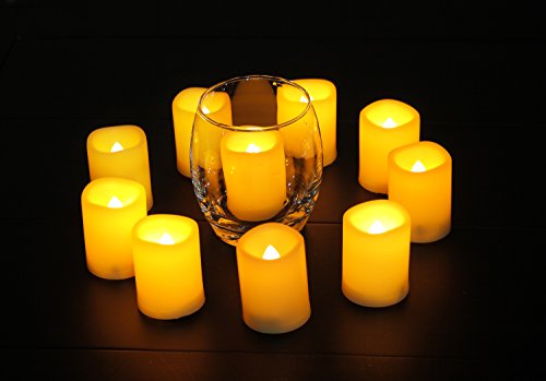 CANDLE CHOICE Battery Operated Flameless Votive Candles Realistic Flickering Fake Electric LED Tea Lights Set Bulk Wedding Party Halloween Christmas Decorations Table Centerpieces Batteries Incl 24PCS