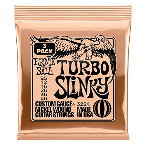 Ernie Ball Turbo Slinky Nickelwound Electric Guitar Strings 3-pack - 9.5-46 Gauge