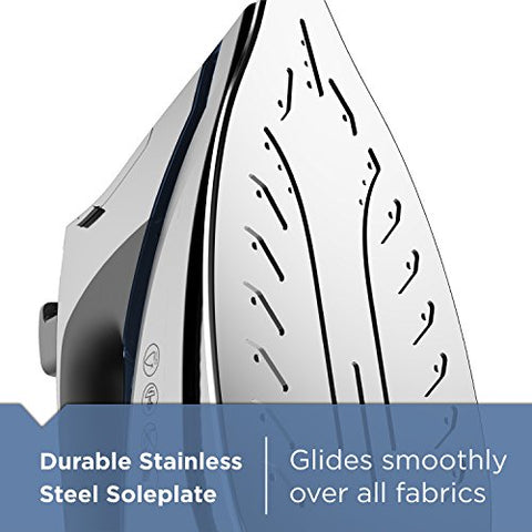 BLACK+DECKER Allure Professional Steam Iron, Comfort Grip, Stainless Steel Soleplate, Gray/Blue, D3030
